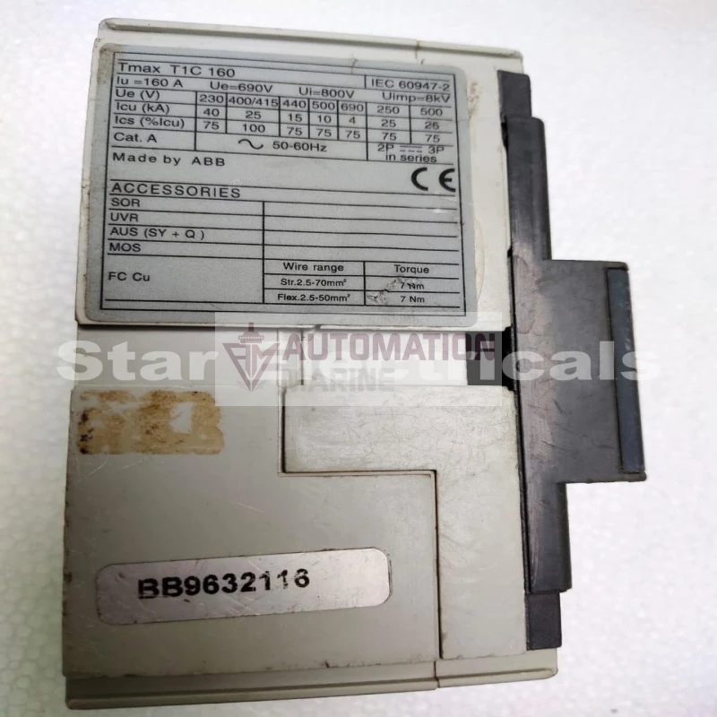 ABB Tmax T1C 160 3 Pole, 160A, 690V MCCB thumbnail 2
