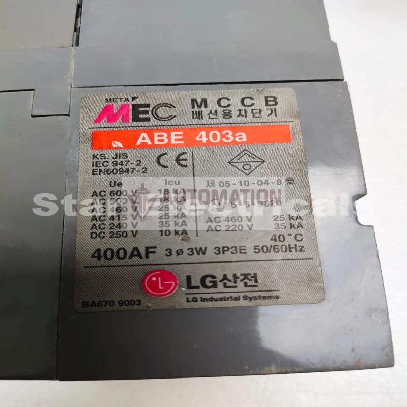 LG MEC ABE 403a 400A 3-Pole Molded Case Circuit Breaker thumbnail 2