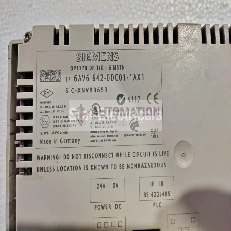 Siemens 6AV6642-0DC01-1AX1 Simatic OP177B DP HMI thumbnail 2