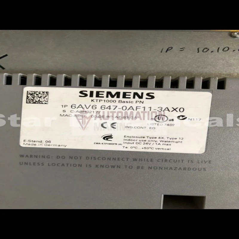 Siemens 6AV6647-0AF11-3AX0 KTP1000 HMI thumbnail 2