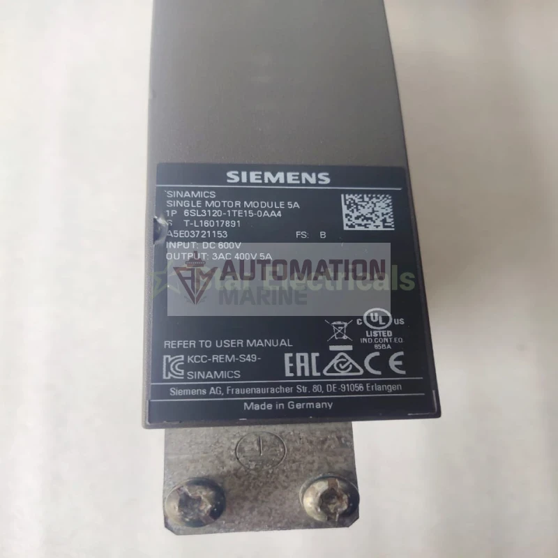 Siemens 6SL3120-1TE15-0AA4 Single Motor Module thumbnail 5