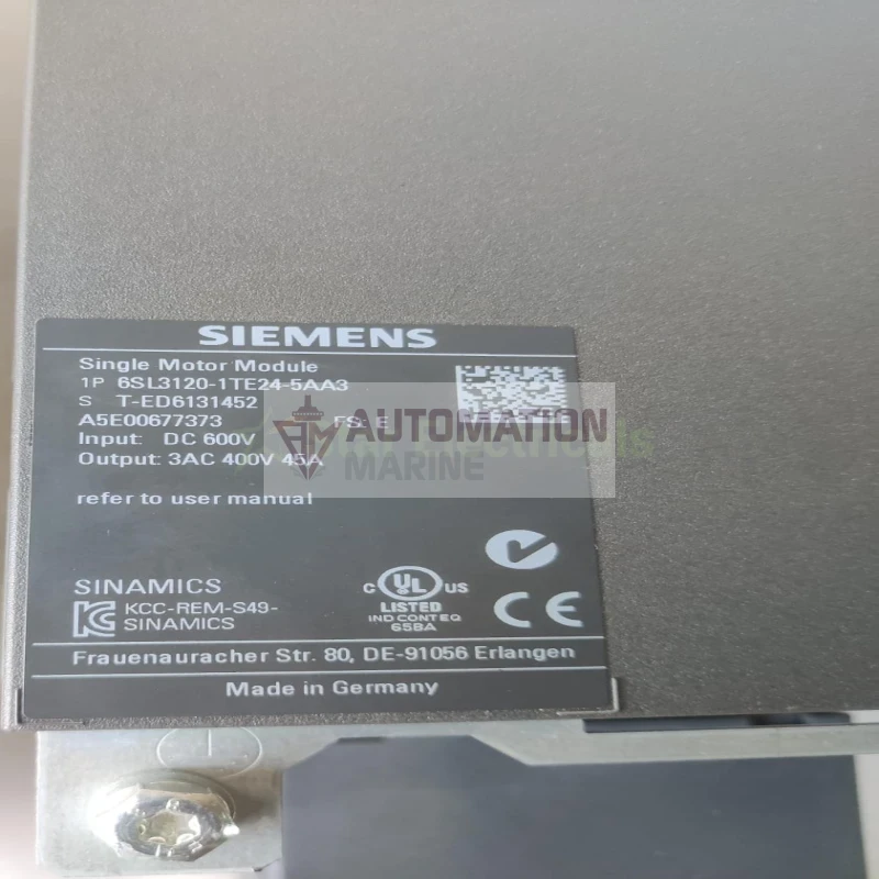 Siemens 6SL3120-1TE24-5AA3 S120 Single Motor Module Drive thumbnail 7