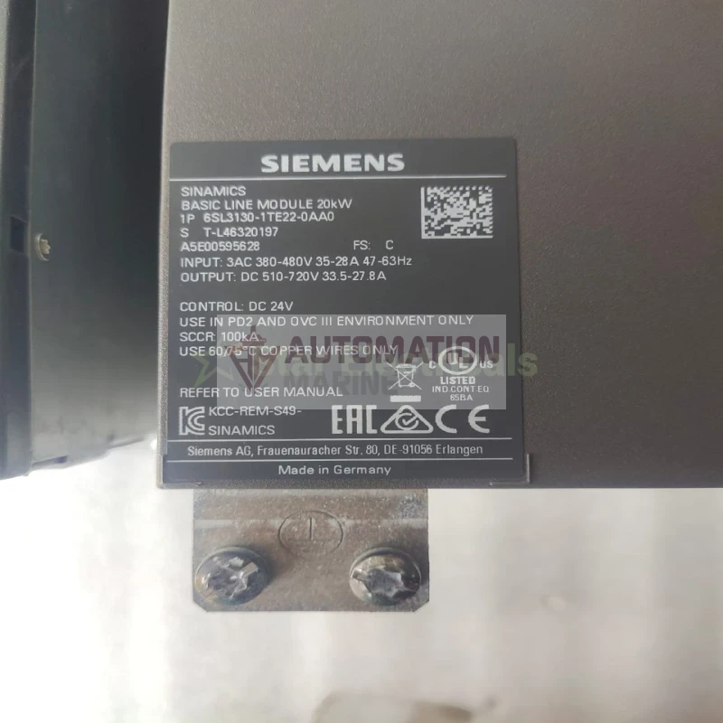 Siemens 6SL3130-1TE22-0AA0 Basic Line Module thumbnail 2