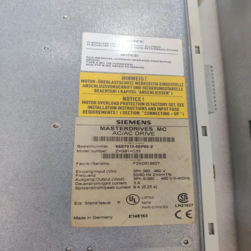 Siemens MASTERDRIVES MC 6ES7013-0EP60-Z Servo Drive Module for Precision Motion Control thumbnail 10